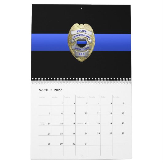 Commo 911 Dispatch Thin Blue Line-Kalender Kalender (Mär 2027)