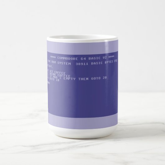 Commodore 64 Trinke Kaffee Basic-Programm-Bildschi Kaffeetasse (Mittel)