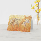 "Common Ground" Tiger im Gras Karte (Gelbe Blume)