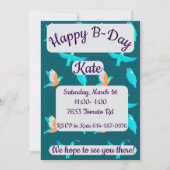 Common Kingfishers Happy Birthday Einladung (Vorderseite)