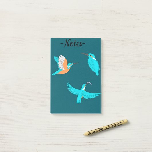 Common Kingfishers Post-it Klebezettel (Auf Schreibtisch)