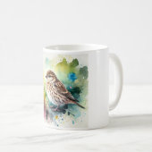 Common Linnet 210724AREF102 - Watercolor Kaffeetasse (VorderseiteRechts)