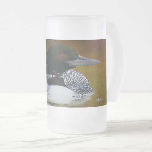 Common Loon Mattiert Glass Tasse, 16 oz Mattglas Bierglas (VorderseiteRechts)