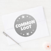 Common Loot Gamer Kids Grau Text Slogan Runder Aufkleber (Umschlag)