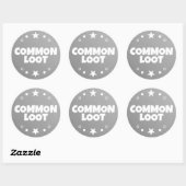 Common Loot Gamer Kids Grau Text Slogan Runder Aufkleber (Blatt)