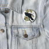 Common Raven von Audubon, Black Crow, Birdwatcher Button (Beispiel)