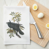 Common Raven von Audubon Handtuch (Viertel Falte)