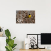Common Yellowthroat Bird Isaiah 41:10 Print Poster (Heimbüro)