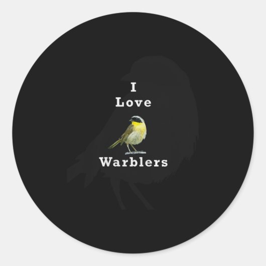 Common Yellowthroat Warbler ”i Love Warblers” Prem Runder Aufkleber (Vorderseite)