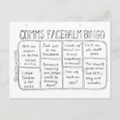 Commons Facepalm Bingo Runde 1 Postkarte (Vorderseite)