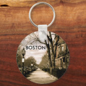 Commonwealth Avenue Neighborhood (sepia) Schlüsselanhänger (Vorderseite)