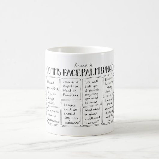 Comms Bingo ringsum Tasse 4 (Mittel)