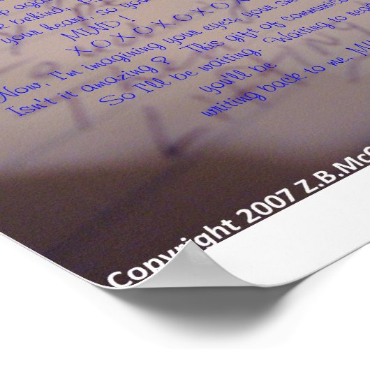 "COMMUNICATION" Gedicht von Z.B.McClure Poster (Ecke)