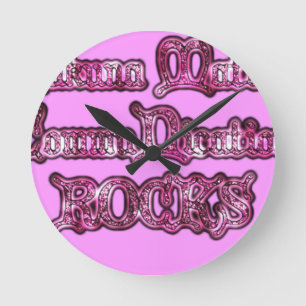 Communication Rocks Pink Hakuna Matata .png Runde Wanduhr