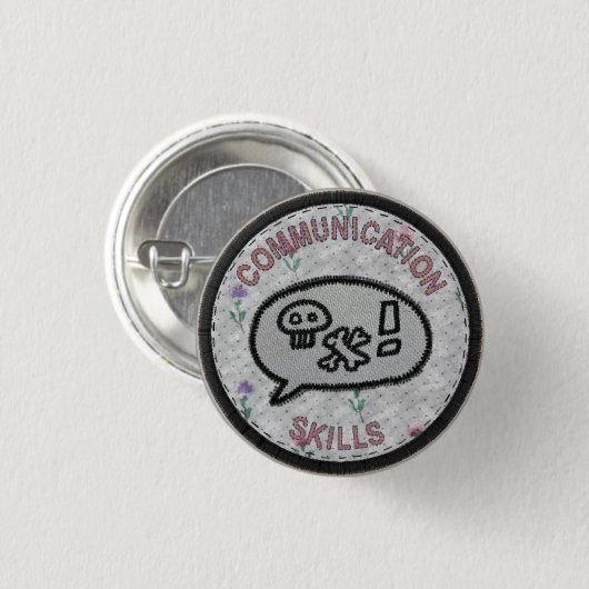 Communication skills resume boy scout patch button (Vorne & Hinten)