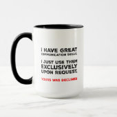 Communication Skills - Sarcastic Introvert Design Tasse (Links)