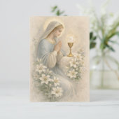 Communion Blessed Mary Remembrance Holy Card Begleitkarte (Stehend Vorderseite)