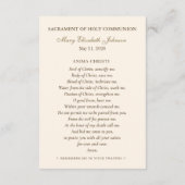 Communion Blessed Mary Remembrance Holy Card Begleitkarte (Rückseite)
