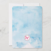 Communion Blue Watercolor Blätter und Cross Einladung (Rückseite)