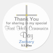 Communion Boy Danke, dass ihr Round Stickers (Vorderseite)