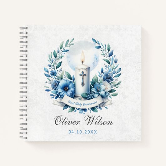 Communion Candle First Holly Communion Gästebuch Notizblock (Vorderseite)