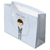 Communion Dove Boy Große Geschenktüte (Rückseite Schrägansicht)