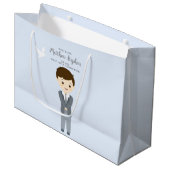 Communion Dove Boy Große Geschenktüte (Vorderseite Schrägansicht)