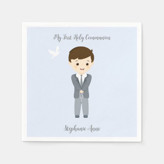Communion Dove Boy Serviette (Vorderseite)