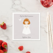 Communion Dove Redhead Girl Serviette (Beispiel)