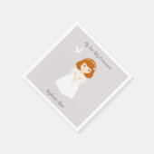 Communion Dove Redhead Girl Serviette (Ecke)