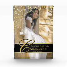 Communion Foto Elegant Gold Typografy Glitzer
