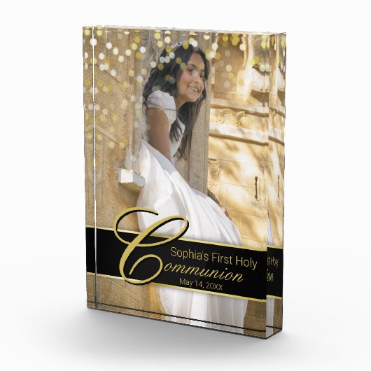 Communion Foto Elegant Gold Typografy Glitzer (Rechts)