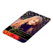 Communion Foto Elegant Gold Typografy Glitzer Magnet (Linke Seite)