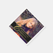 Communion Foto Elegant Gold Typografy Glitzer Serviette (Ecke)