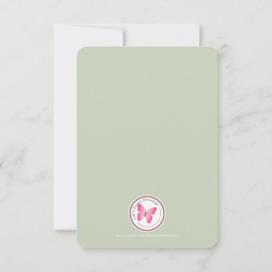 Communion Girl Praying Danke Einladung (Rückseite)