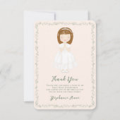 Communion Girl Praying Danke Einladung (Vorderseite)