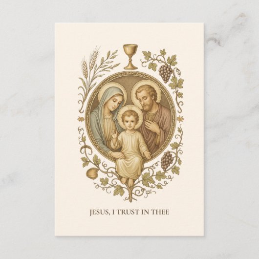Communion Holy Family Remembrance Holy Card Begleitkarte (Vorderseite)