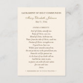 Communion Holy Family Remembrance Holy Card Begleitkarte (Rückseite)