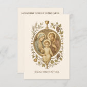 Communion Holy Family Remembrance Holy Card Begleitkarte (Vorne/Hinten)