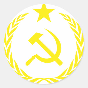 Communiste kalter Kriegs-Flagge Runder Aufkleber