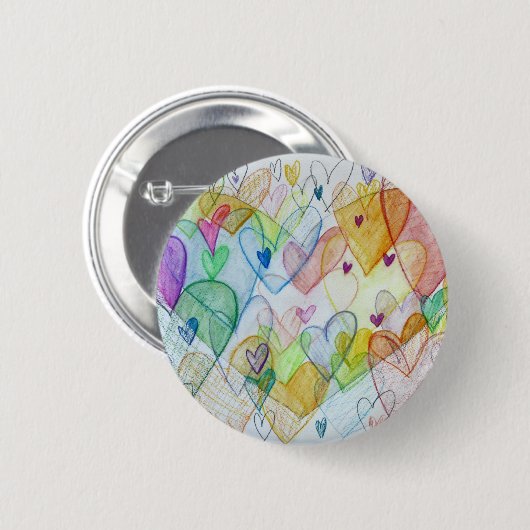 Community Hearts Art Button oder Button Pendant (Vorne & Hinten)