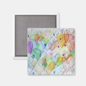 Community Hearts Art Rainbow Kühlschrankmagnet (Vorderseite/Rückseite)