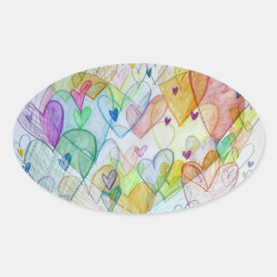 Community Hearts Liebe Labels Art Stickers