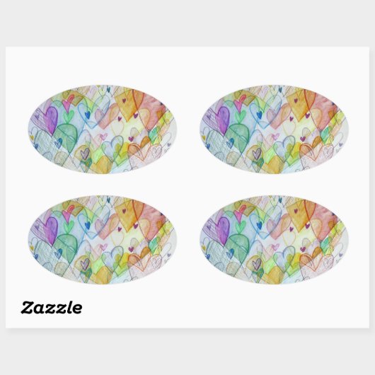 Community Hearts Liebe Labels Art Stickers (Blatt)