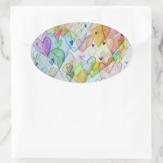 Community Hearts Liebe Labels Art Stickers (Tasche)