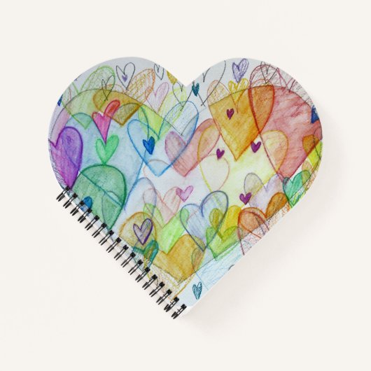 Community Hearts Rainbow Art Notebook oder Journal Notizblock (Vorderseite)