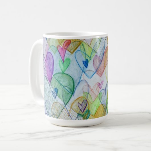 Community Hört Regenbogen Custom Coffee Cup Kaffeetasse (Vorderseite Links)