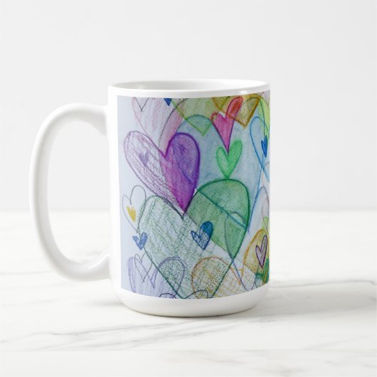 Community Hört Regenbogen Custom Coffee Cup Kaffeetasse (Links)