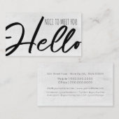 Community Manager/Nice to meet you/Hello Visitenkarte (Vorne/Hinten)