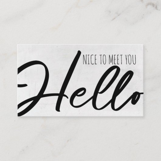 Community Manager/Nice to meet you/Hello Visitenkarte (Vorderseite)